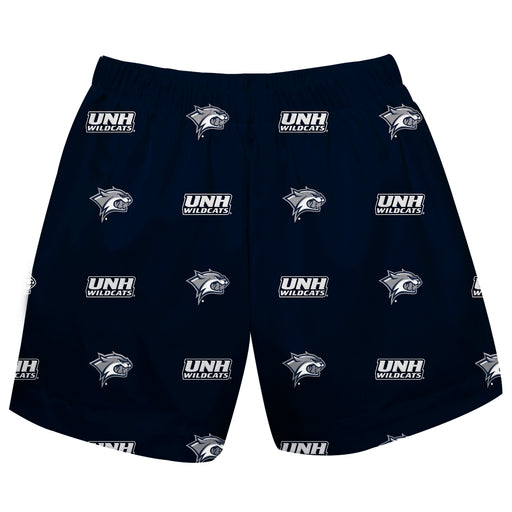 New Hampshire Wildcats UNH Vive La Fete Boys Game Day All Over Logo Elastic Waist Classic Play Navy Pull On Short - Vive La Fête - Online Apparel Store