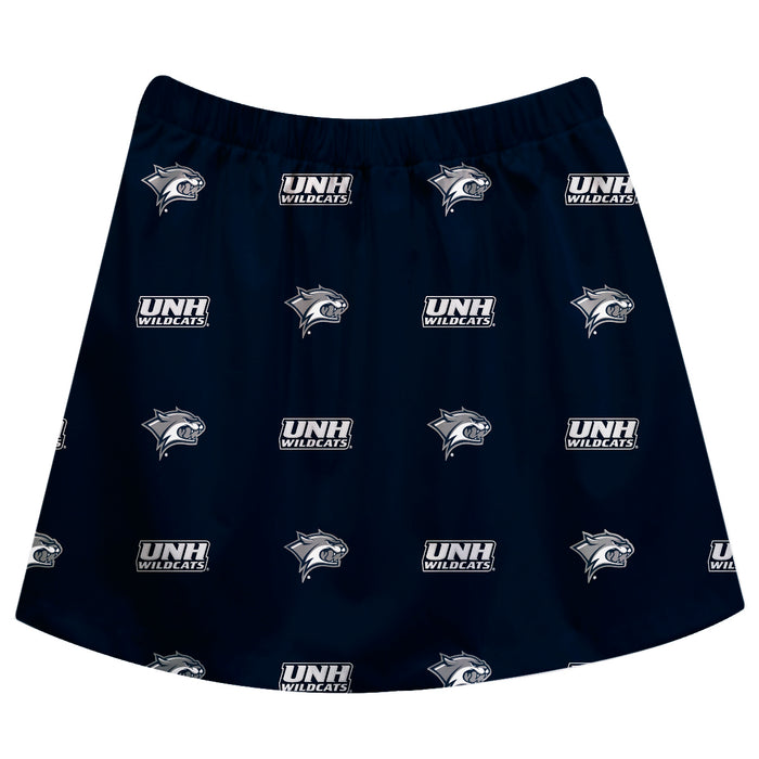 New Hampshire Wildcats UNH Vive La Fete Girls Game Day All Over Logo Elastic Waist Classic Play Navy Skirt - Vive La Fête - Online Apparel Store