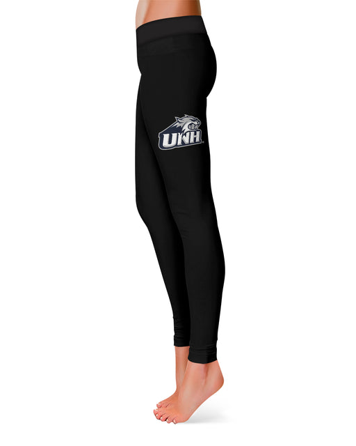 New Hampshire Wildcats UNH Game Day Collegiate Large Logo on Thigh Women Black Yoga Leggings 2.5 Waist Tights" - Vive La Fête - Online Apparel Store