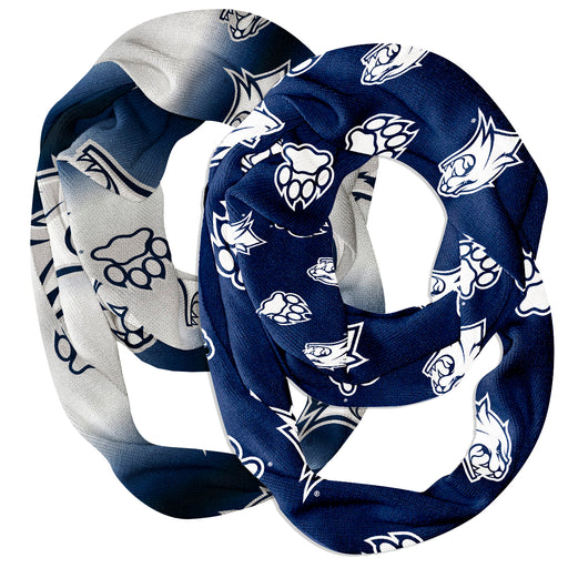 New Hampshire Wildcats Vive La Fete All Over Logo Collegiate Women Set of 2 Light Weight Ultra Soft Infinity Scarfs