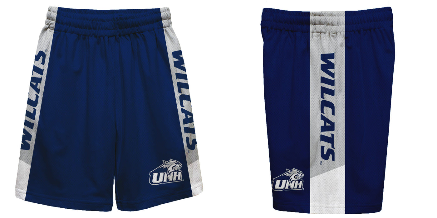 New Hampshire Wildcats UNH Vive La Fete Game Day Blue Stripes Boys Solid Gray Athletic Mesh Short - Vive La Fête - Online Apparel Store