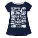 University of New Hampshire Wildcats UNH Hand Sketched Vive La Fete Impressions Artwork Blue Short Sleeve Top