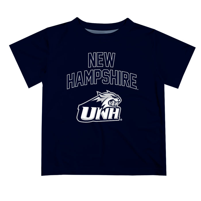 New Hampshire Wildcats UNH Vive La Fete Boys Game Day V2 Blue Short Sleeve Tee Shirt