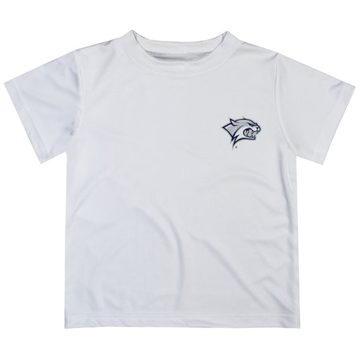 University of New Hampshire Wildcats UNH Hand Sketched Vive La Fete Impressions Artwork Boys White Short Sleeve Tee Shir