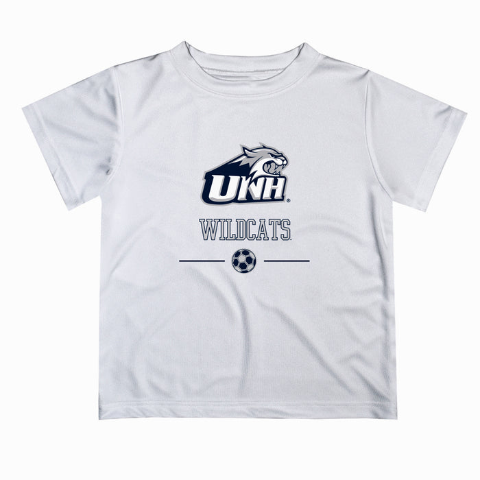 New Hampshire Wildcats UNH Vive La Fete Soccer V1 White Short Sleeve Tee Shirt