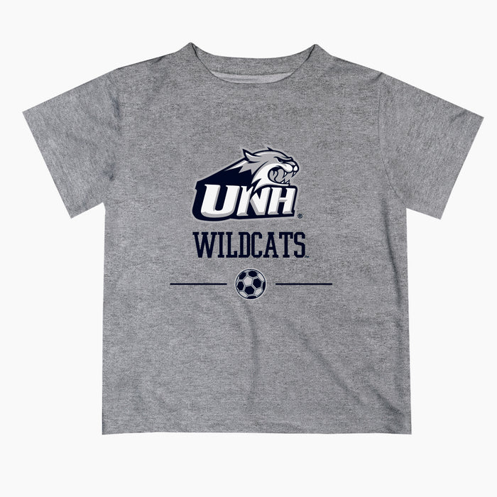 New Hampshire Wildcats UNH Vive La Fete Soccer V1 Heather Gray Short Sleeve Tee Shirt