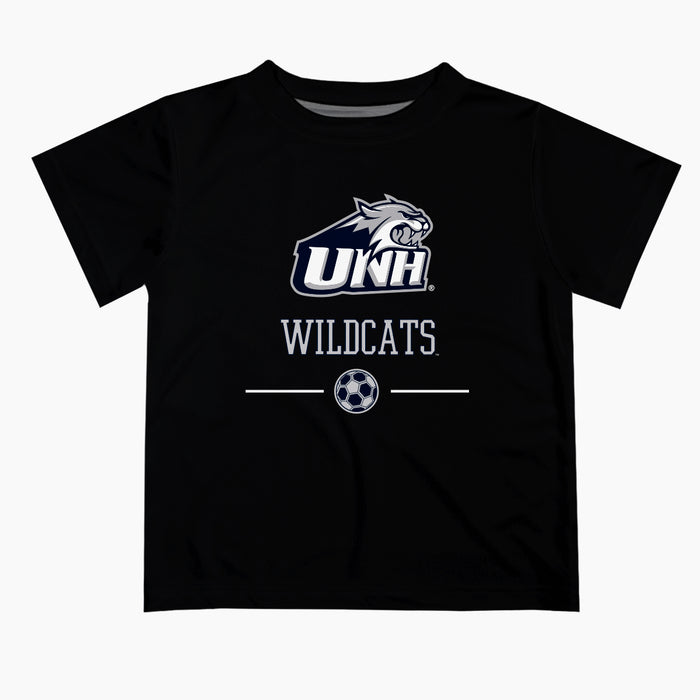 New Hampshire Wildcats UNH Vive La Fete Soccer V1 Black Short Sleeve Tee Shirt