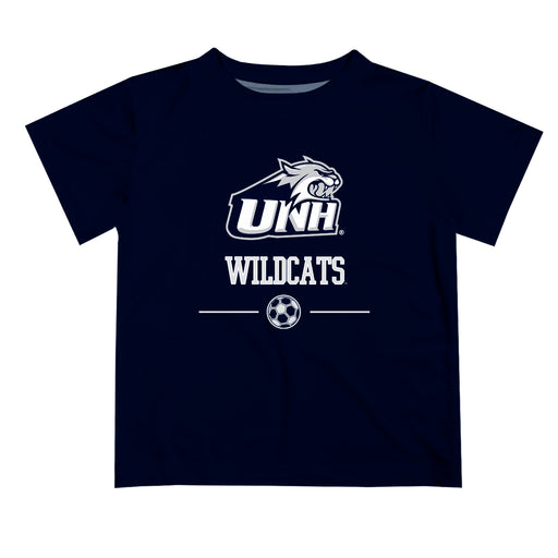 New Hampshire Wildcats UNH Vive La Fete Soccer V1 Blue Short Sleeve Tee Shirt