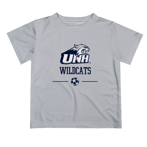 New Hampshire Wildcats UNH Vive La Fete Soccer V1 Gray Short Sleeve Tee Shirt