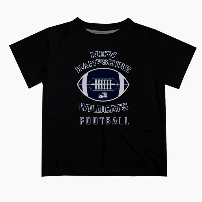 New Hampshire Wildcats UNH Vive La Fete Football V2 Black Short Sleeve Tee Shirt