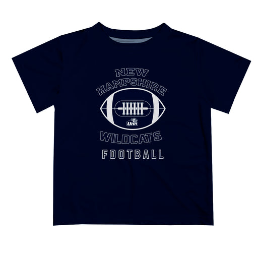 New Hampshire Wildcats UNH Vive La Fete Football V2 Blue Short Sleeve Tee Shirt
