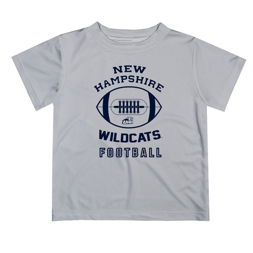 New Hampshire Wildcats UNH Vive La Fete Football V2 Gray Short Sleeve Tee Shirt
