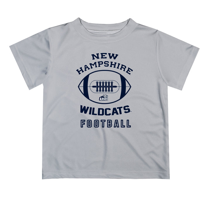 New Hampshire Wildcats UNH Vive La Fete Football V2 Gray Short Sleeve Tee Shirt