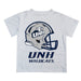New Hampshire Wildcats UNH Original Dripping Football Helmet White T-Shirt by Vive La Fete