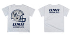 New Hampshire Wildcats UNH Original Dripping Football Helmet Blue T-Shirt by Vive La Fete - Vive La Fête - Online Apparel Store