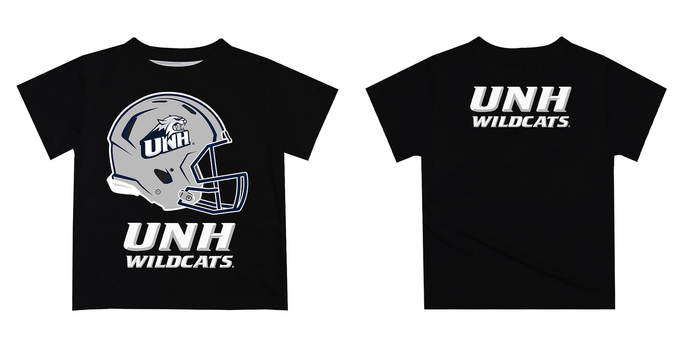 New Hampshire Wildcats UNH Original Dripping Football Helmet Blue T-Shirt by Vive La Fete - Vive La Fête - Online Apparel Store