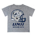 New Hampshire Wildcats UNH Original Dripping Football Helmet Heather Gray T-Shirt by Vive La Fete
