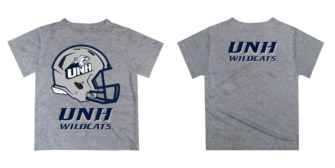 New Hampshire Wildcats UNH Original Dripping Football Helmet Blue T-Shirt by Vive La Fete - Vive La Fête - Online Apparel Store
