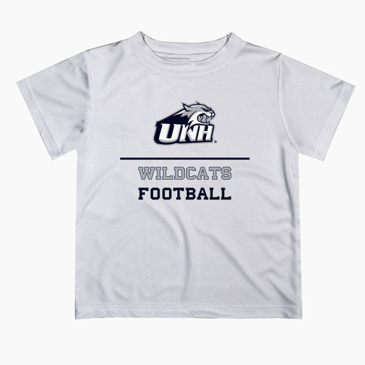 New Hampshire Wildcats UNH Vive La Fete Football V1 White Short Sleeve Tee Shirt
