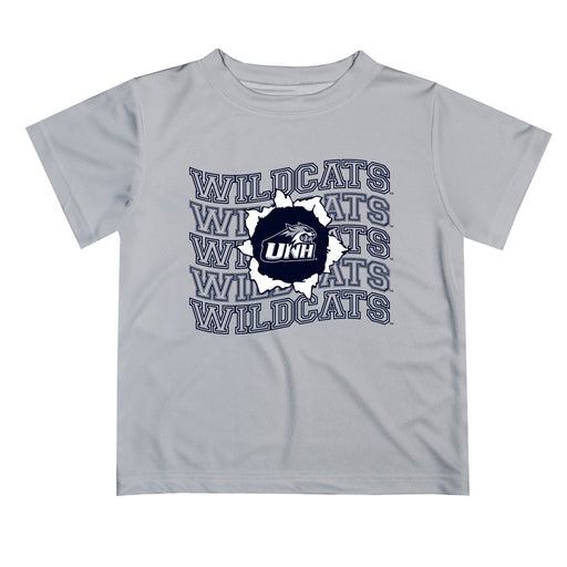 New Hampshire Wildcats UNH Vive La Fete  Gray Art V1 Short Sleeve Tee Shirt