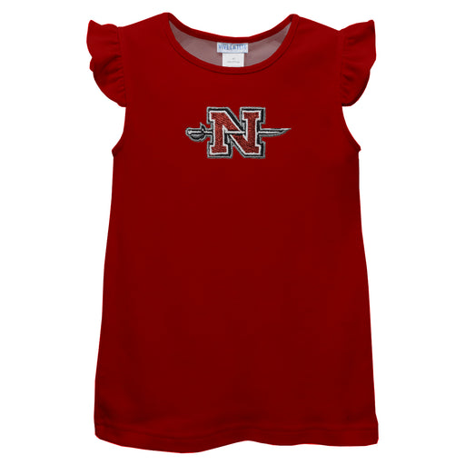 Nicholls State University Colones Embroidered Red Knit Angel Sleeve