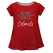 Nicholls State Colonels Vive La Fete Girls Game Day Short Sleeve Red Top with School Logo and Name