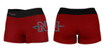 Nicholls State Colonels Vive La Fete Logo on Thigh & Waistband Red Black Women Yoga Booty Workout Shorts 3.75 Inseam - Vive La Fête - Online Apparel Store