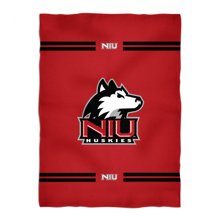 Northern Illinois Huskies Vive La Fete Game Day Soft Premium Fleece Red Throw Blanket 40 x 58" Mascot and Stripes" - Vive La Fête - Online Apparel Store