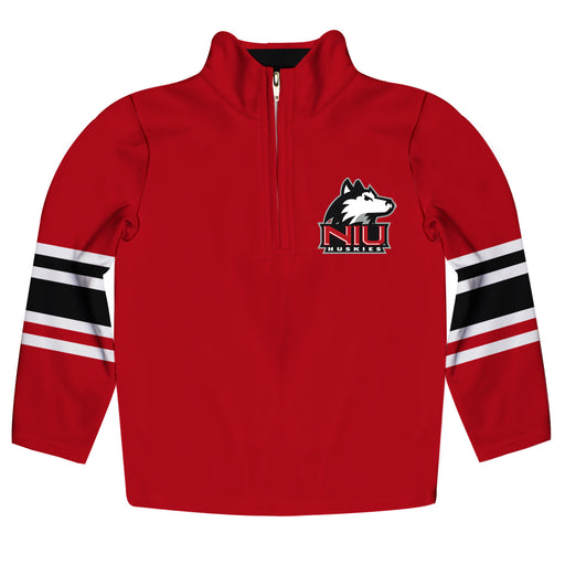 Northern Illinois Huskies Vive La Fete Game Day Red Quarter Zip Pullover Stripes on Sleeves - Vive La Fête - Online Apparel Store