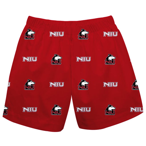 Northern Illinois Huskies Short Red All Over Logo - Vive La Fête - Online Apparel Store