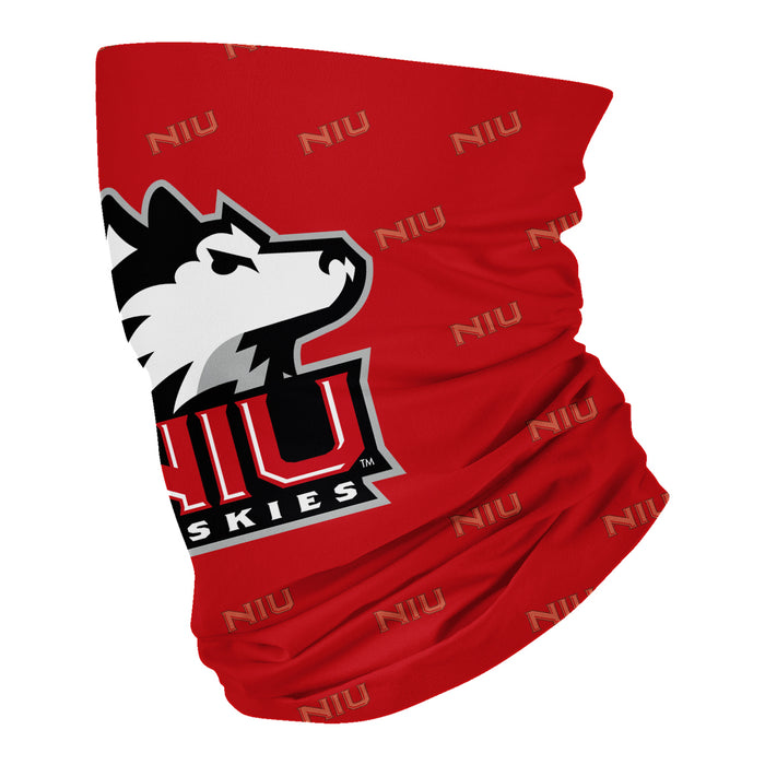 Northern Illinois Huskies Vive La Fete All Over Logo Game Day Collegiate Face Cover Soft 4 Way Stretch Neck Gaiter - Vive La Fête - Online Apparel Store