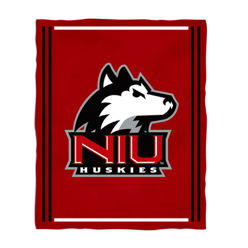 Northern Illinois Huskies Vive La Fete Kids Game Day Red Plush Soft Minky Blanket 36 x 48 Mascot