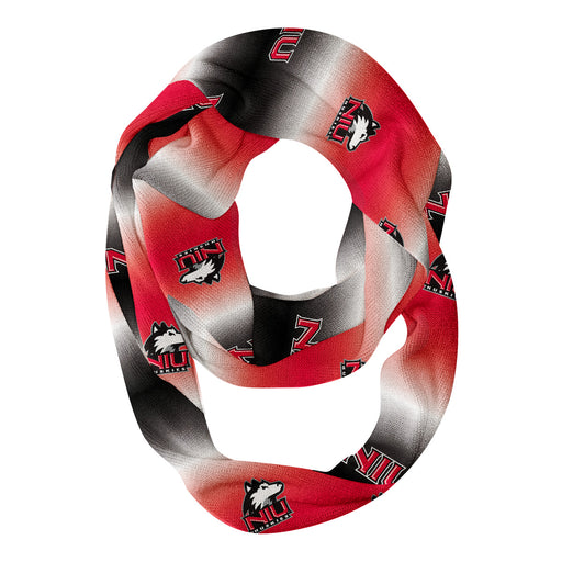 Northern Illinois Huskies Vive La Fete All Over Logo Game Day Collegiate Women Ultra Soft Knit Infinity Scarf