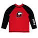 Northern Illinois Huskies Vive La Fete Logo Red Black Long Sleeve Raglan Rashguard