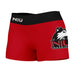 Northern Illinois Huskies Vive La Fete Logo on Thigh & Waistband Red Black Women Yoga Booty Workout Shorts 3.75 Inseam