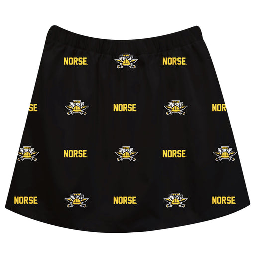 Northern Kentucky Norse Vive La Fete Girls Game Day All Over Logo Elastic Waist Classic Play Black Skirt - Vive La Fête - Online Apparel Store