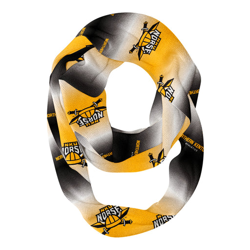 Northern Kentucky Norse Vive La Fete All Over Logo Game Day Collegiate Women Ultra Soft Knit Infinity Scarf