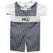 Northern Kentucky Norse Smocked Black Gingham Jon Jon And Short Sleeve White Shirt