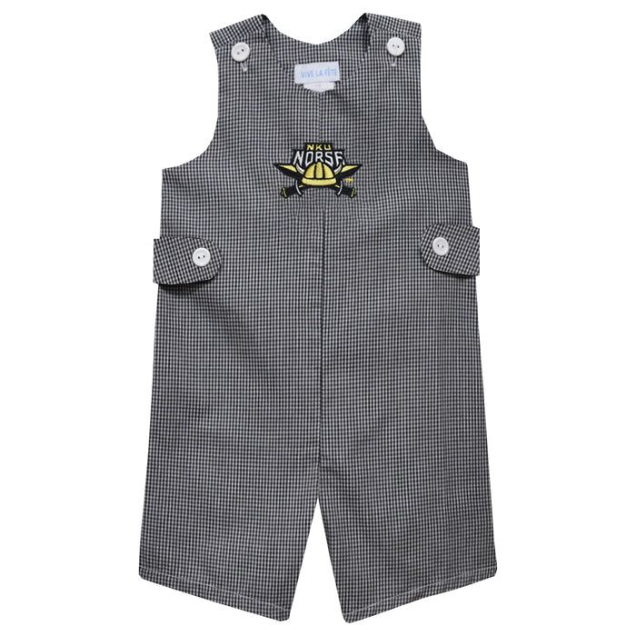 Northern Kentucky Norse Embroidered Black Gingham Boys Jon Jon