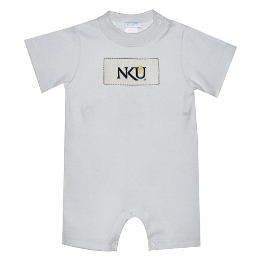 Northern Kentucky Norse Smocked White Knit Short Sleeve Boys Romper