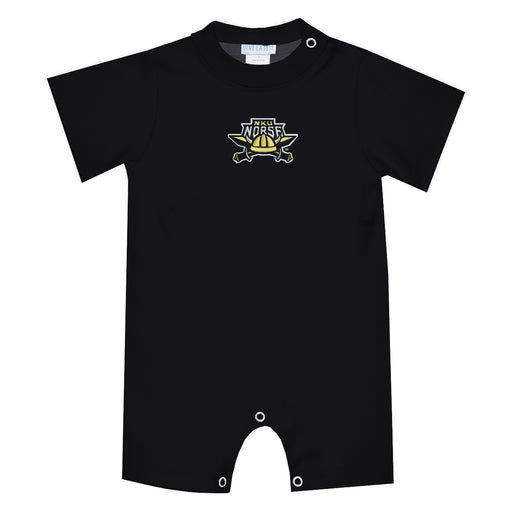 Northern Kentucky Norse Embroidered Black Knit Short Sleeve Boys Romper