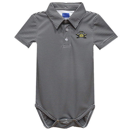 Northern Kentucky Norse Embroidered Black Stripe Knit Polo Onesie