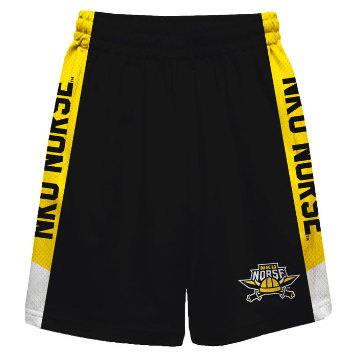 Northern Kentucky Norse Vive La Fete Game Day Black Stripes Boys Solid Gold Athletic Mesh Short