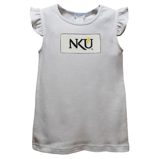 Northern Kentucky Norse Smocked White Knit Angel Wing Sleeves Girls Tshirt