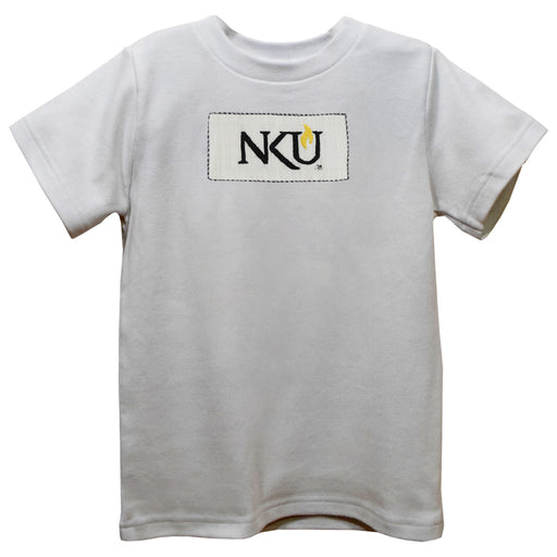 Northern Kentucky Norse Smocked White Knit Short Sleeve Boys Tee Shirt