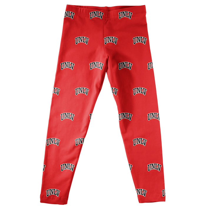 UNLV Rebels Vive La Fete Girls Game Day All Over Logo Elastic Waist Classic Play Red Leggings Tights - Vive La Fête - Online Apparel Store