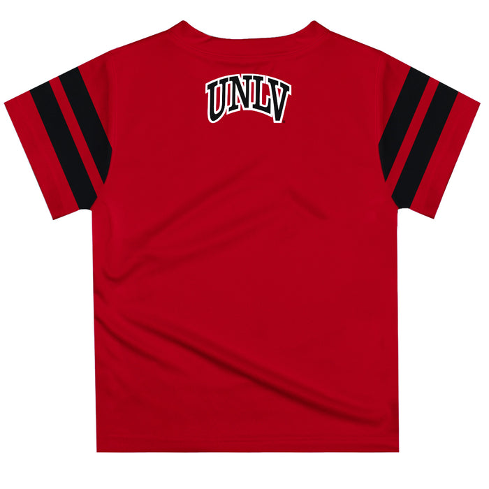 UNLV Rebels Vive La Fete Boys Game Day Red Short Sleeve Tee with Stripes on Sleeves - Vive La Fête - Online Apparel Store