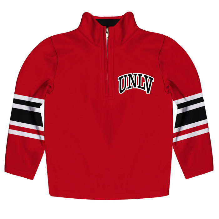 Nevada Las Vegas Rebels Vive La Fete Game Day Red Quarter Zip Pullover Stripes on Sleeves - Vive La Fête - Online Apparel Store