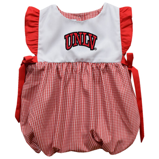UNLV Rebels Embroidered Red Cardinal Gingham Girls Bubble