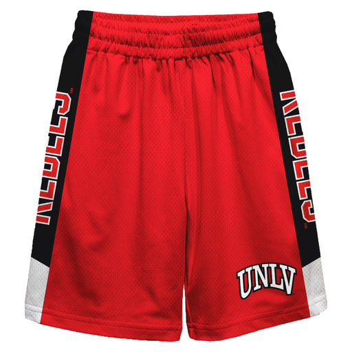 Nevada Las Vegas Rebels Vive La Fete Game Day Red Stripes Boys Solid Black Athletic Mesh Short